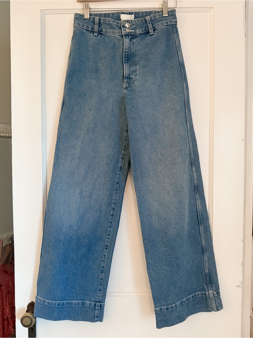 H&M High Rise Wide Leg Jean Medium Wash for Fall